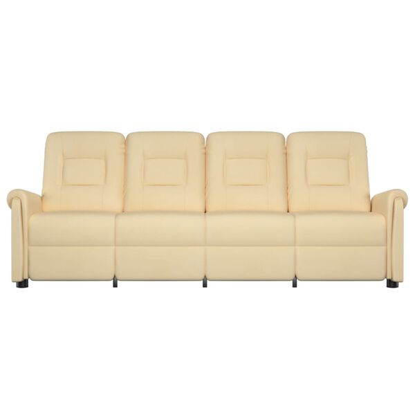 vidaXL 4-personers massagestol mikrofiberstof cremefarvet