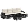 vidaXL Havesofa S&aelig;t 6 stk. Sort og Cremehvid polyrattan