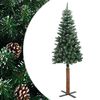 vidaXL smalt juletr&aelig; med &aelig;gte tr&aelig; og hvid sne 150 cm PVC gr&oslash;n