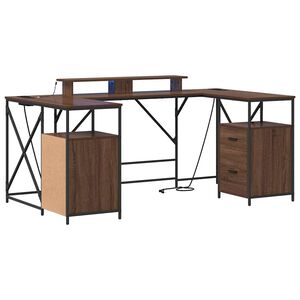 vidaXL Bord Brun eg Konstrueret tr&aelig; 182 x 101 x 87,5 cm