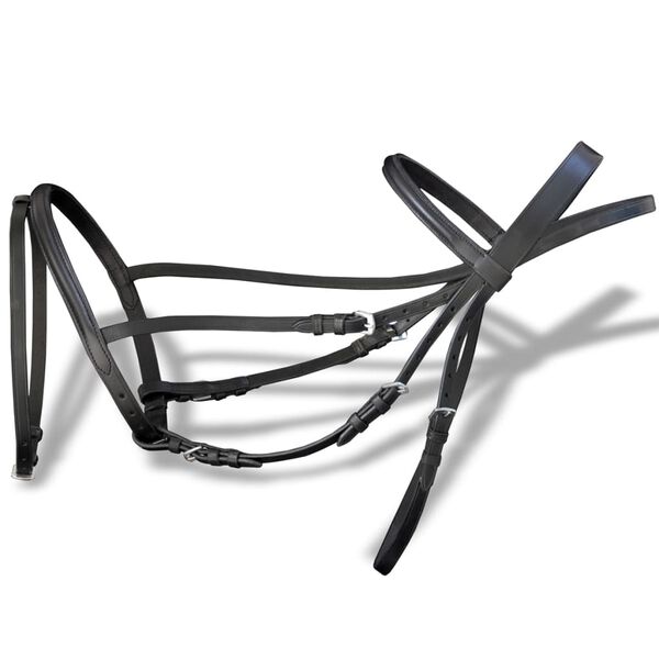 Flash hovedt&oslash;j med t&oslash;jler og bid L&aelig;der Sort Cob