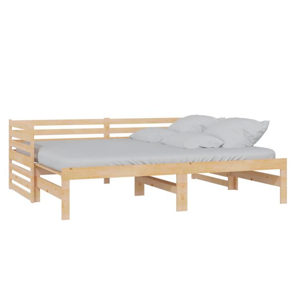 vidaXL daybed med udtræk 2x(90x200) cm massivt fyrretræ