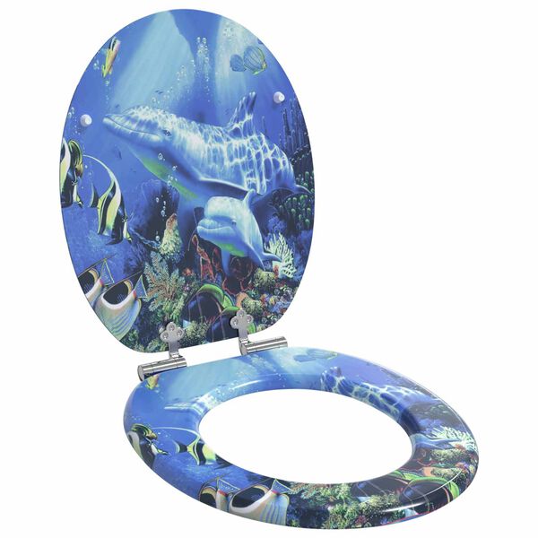 vidaXL Bl&oslash;dt lukket toiletbr&aelig;t Bl&aring; 44 x 38 cm MDF plade