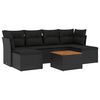 vidaXL sofas&aelig;t til haven 7 dele med hynder polyrattan sort