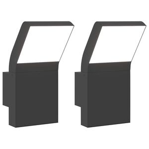 vidaXL udend&oslash;rs LED-v&aelig;glamper 2 stk. trykst&oslash;bt aluminium sort