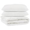 vidaXL Dyne med pude 3 stk. Hvid Microfiber