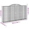 vidaXL buede gabionkurve 4 stk. 300x30x160/180 cm galvaniseret jern