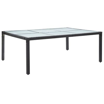 vidaXL udendørs spisebord 200x150x74 cm polyrattan sort
