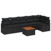 vidaXL Havesofa S&aelig;t med opbevaring 7 pcs Sort polyrattan