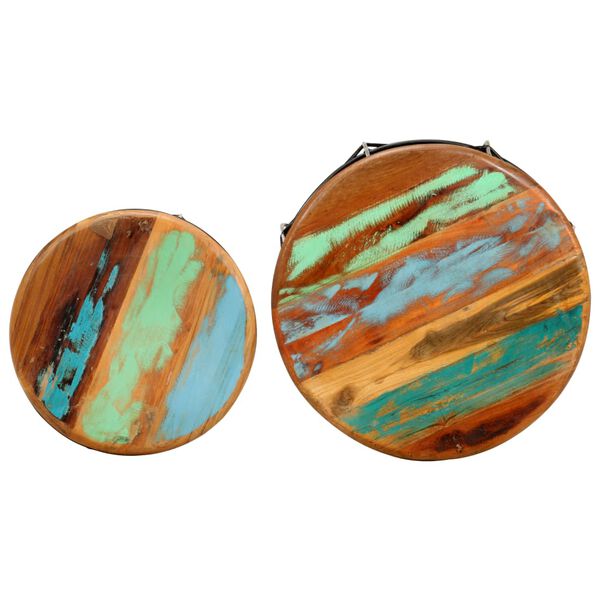 vidaXL sofaborde 2 stk. massivt genbrugstræ