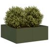 vidaXL plantekasse 80x80x30 cm st&aring;l olivengr&oslash;n