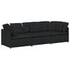 vidaXL modulsofa med hynder stof sort