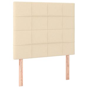 vidaXL sengegavl cremefarvet 80x5x118/128 cm stof