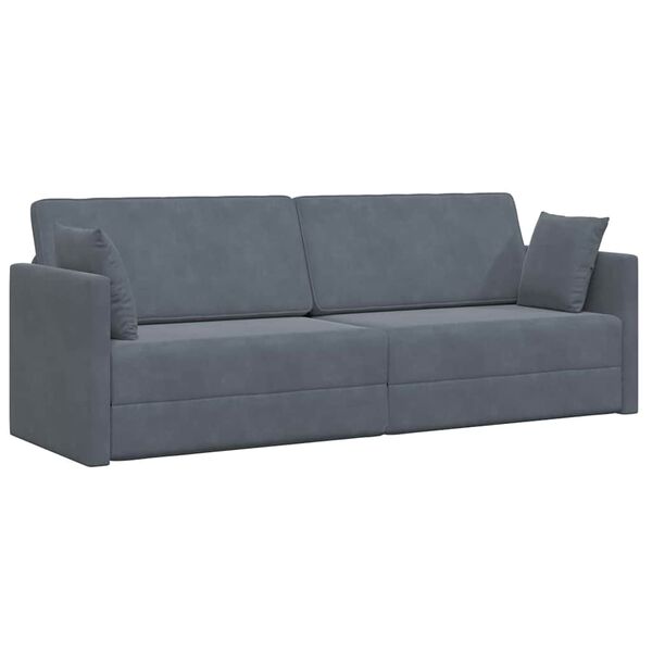 vidaXL Gulvsovesofa Mørkegrå 213 x 70 x 77 cm Fløjl