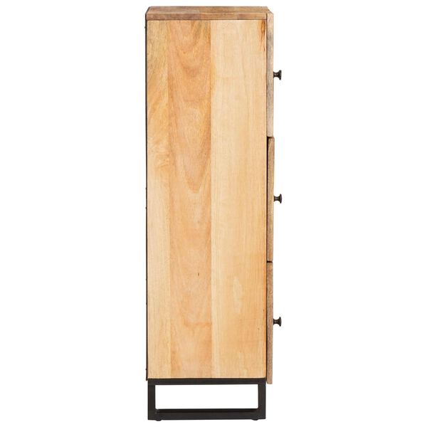 vidaXL Highboard med opbevaring Brun 90 x 33 x 75 cm Massivt mangotr&aelig;