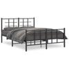vidaXL sengeramme med sengegavl og fodg&aelig;rde 140x190 cm metal sort