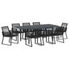 vidaXL Have Spisebordss&aelig;t 9 stk. Sort polyrattan