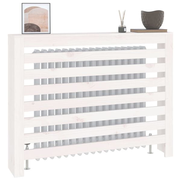 vidaXL radiatorskjuler 108,5x19x84 cm massivt fyrretr&aelig; hvid