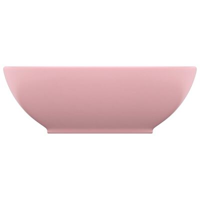 vidaXL luksuriøs håndvask 40x33 cm keramisk oval mat pink