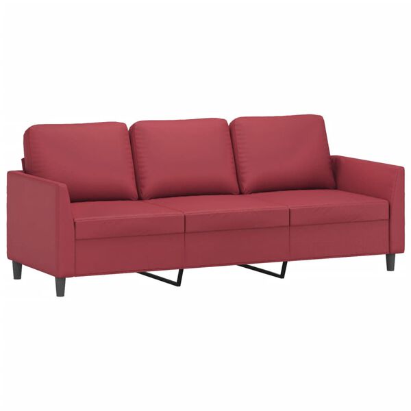 vidaXL 3-personers sofa 180 cm kunstl&aelig;der vinr&oslash;d