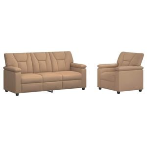 vidaXL Sofa S&aelig;t 2 pcs Cappuccino Kunstl&aelig;der