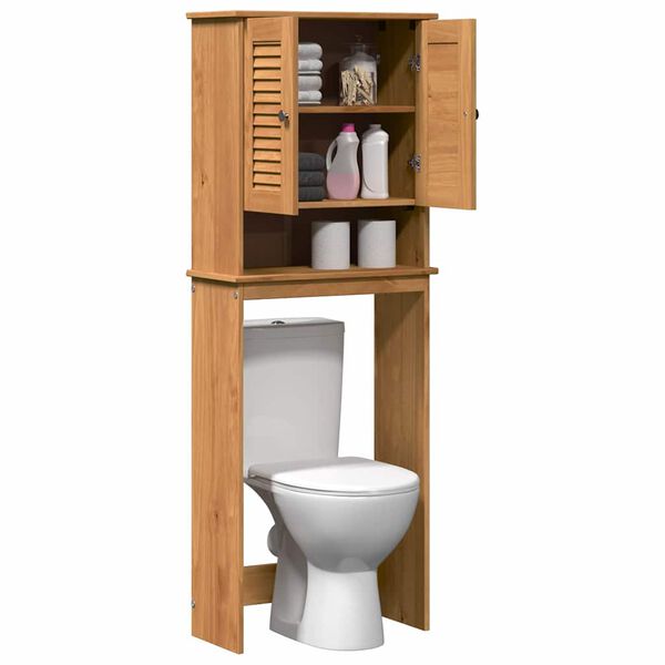 vidaXL Toilet Skab med hylde VIGO Brun og honningbrun 60 x 27 x 161 cm