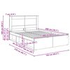 vidaXL Sengestel med hovedgærde Beton 160 x 200 cm Massiv fyrretræ