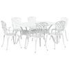 vidaXL Have Spisebordss&aelig;t 7 pcs Hvid Aluminium