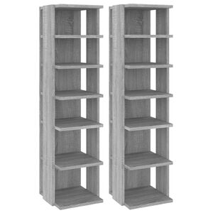 vidaXL skoreoler 2 stk. 27,5x27x102 cm konstrueret tr&aelig; gr&aring; sonoma-eg