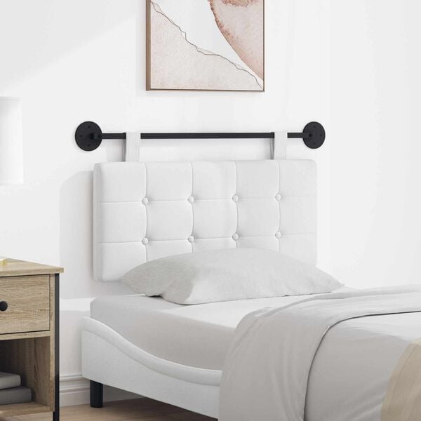 vidaXL H&aelig;ngende Hovedgavl V&aelig;gmonteret Hvid 100 x 55 x 5 cm Stof