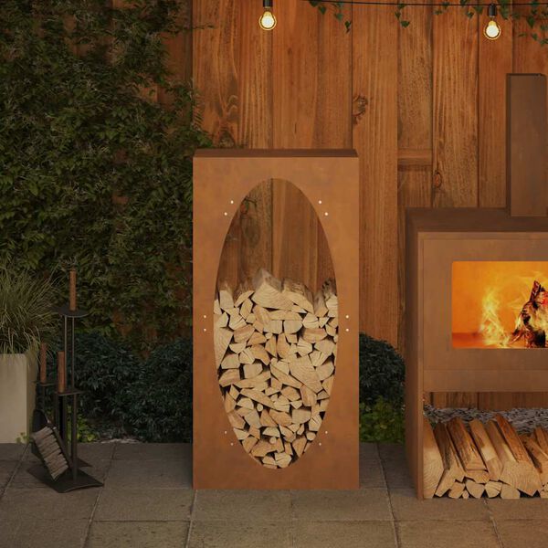 vidaXL brændestativ 50x23x100 cm forvitringsstål