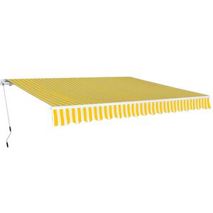 vidaXL foldemarkise manuel betjening 400 cm gul/hvid