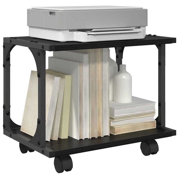 vidaXL Printerstand Sort eg 41 x 28 x 33,5 cm Konstrueret tr&aelig;