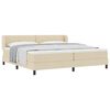 vidaXL Box spring seng med hovedg&aelig;rde Creme 200 x 200 cm Stof