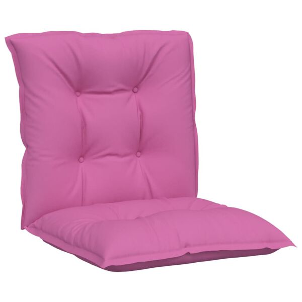 vidaXL stolehynder med lav ryg 2 stk. 100x50x7 cm stof pink