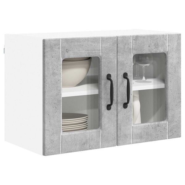 vidaXL K&oslash;kkenskab 2 pcs Beton Gr&aring; 60 x 31 x 40 cm Konstrueret tr&aelig;