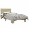 vidaXL sengeramme 75x190 cm konstrueret tr&aelig; og metal sonoma-eg