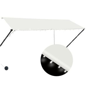 vidaXL foldemarkise med LED 300x150 cm cremefarvet