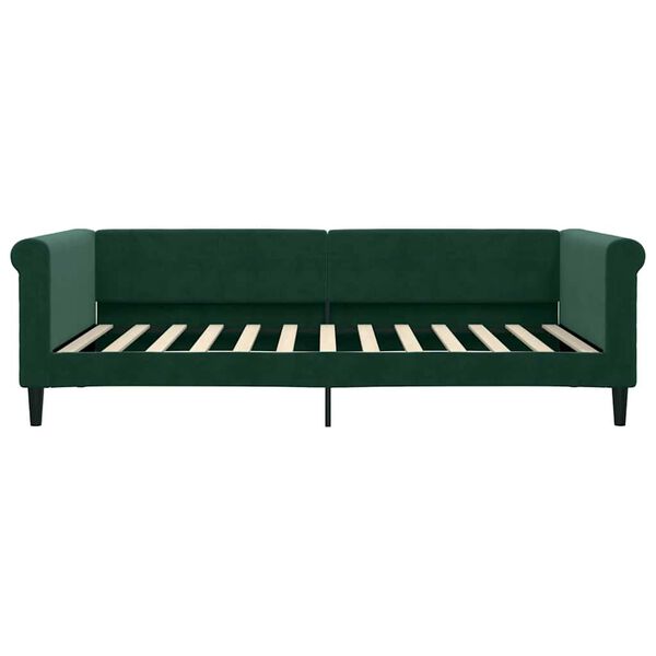 vidaXL daybed 100x200 cm velour m&oslash;rkegr&oslash;n