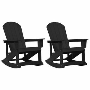 vidaXL Adirondack Gyngestole 2 pcs Sort HDPE