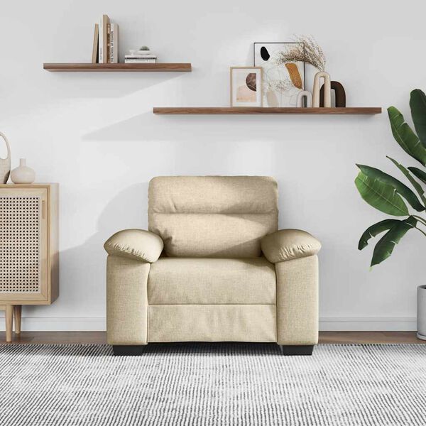 vidaXL l&aelig;nestol 100x81x84 cm stof cremefarvet