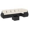vidaXL sofas&aelig;t til haven 7 dele med hynder polyrattan sort