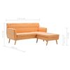 vidaXL L-formet sofa 171,5x138x81,5 cm stofbetræk orange