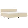 vidaXL Box spring seng med madras Creme 200 x 200 cm Stof