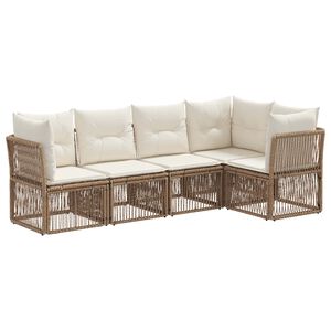 vidaXL Havesofa S&aelig;t 5 stk. Beige polyrattan