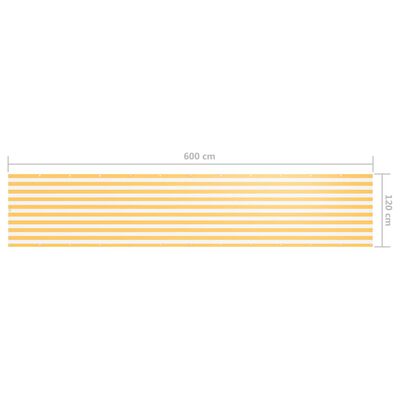 vidaXL altanafskærmning 120x600 cm oxfordstof hvid og gul