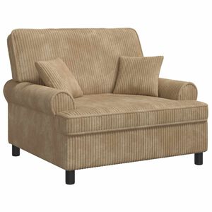 vidaXL XXL-l&aelig;nestol med hynder Beige 1,5 Linjer Stof