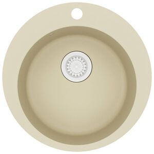 vidaXL k&oslash;kkenvask granit enkelt vask rund beige