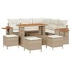 vidaXL Havesofa S&aelig;t 9 stk. Beige polyrattan