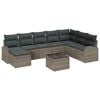 vidaXL Sofa S&aelig;t med pude med opbevaring 9 pcs Gr&aring; polyrattan